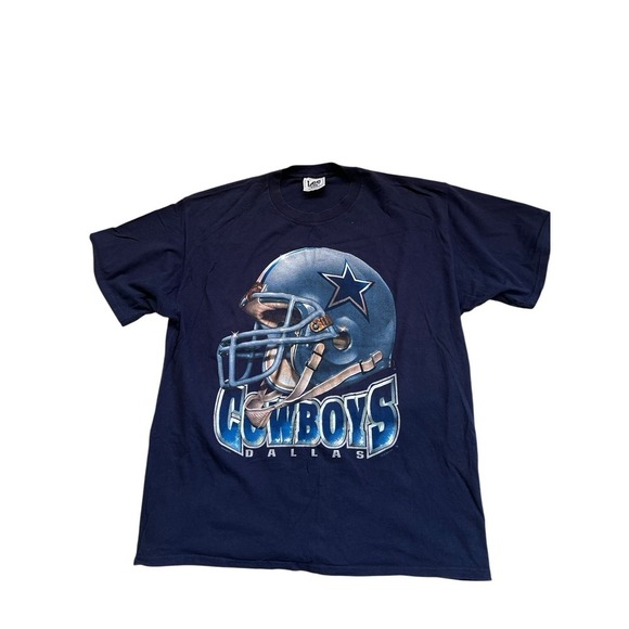 VTG 1996 Dallas Cowboys Helmet Graphic Lee Sport‎ Tee T Shirt Men's Medium XXL - Picture 1 of 4